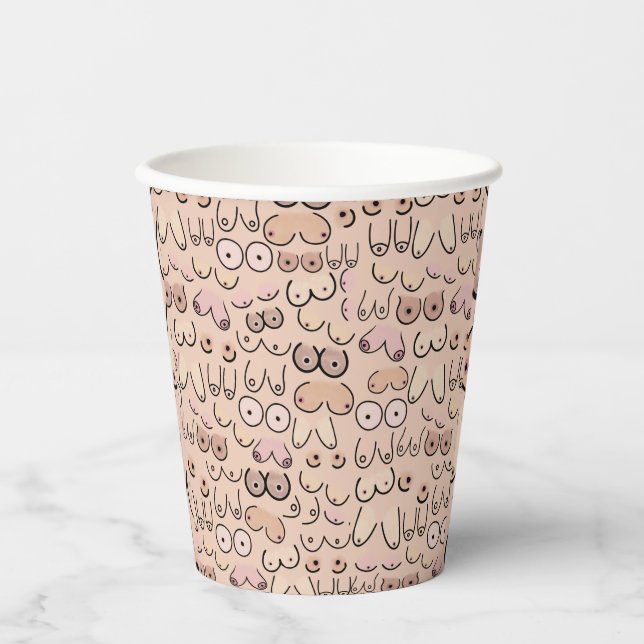 Gobelets En Papier tasses en papier beige neutre (Recto)