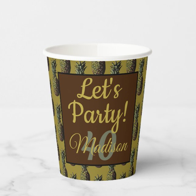 Gobelets En Papier Tasses en papier d'ananas (Gauche)