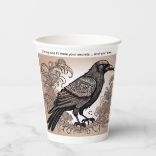 Gobelets En Papier Tasses en papier d'art folklorique Halloween Crow