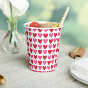 Gobelets En Papier Tasses en papier de conception de coeur brillantes