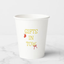 Tasses en papier de Noël Cadeaux en remorque