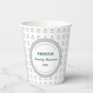 Gobelets En Papier Tasses en papier Famille Fleur Rose 8 oz.