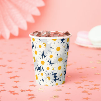 Gobelets En Papier Tasses en papier Fête de jardin floral Marguerite