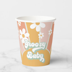 Gobelets En Papier Tasses en papier Groovy Baby Retro Sunshine Baby S