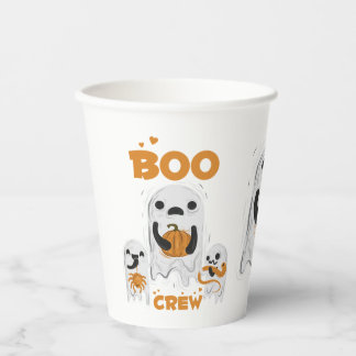 Gobelets En Papier Tasses en papier Halloween fantôme Boo Crew
