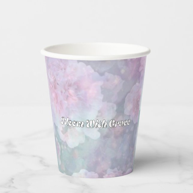 Gobelets En Papier Tasses en papier magique Fleurs (Recto)