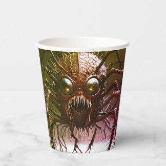 Gobelets En Papier Tasses en papier Monstre Rouge Halloween