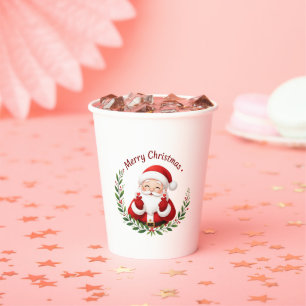 Gobelets En Papier Tasses en papier Noël Santa Mignon – Vous envoyant