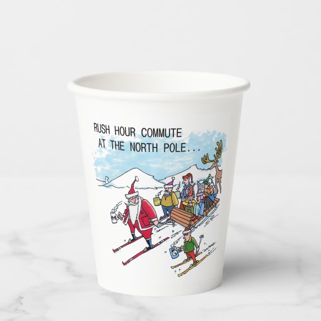 Gobelets En Papier Tasses en papier North Pole Rush Hour (Recto)