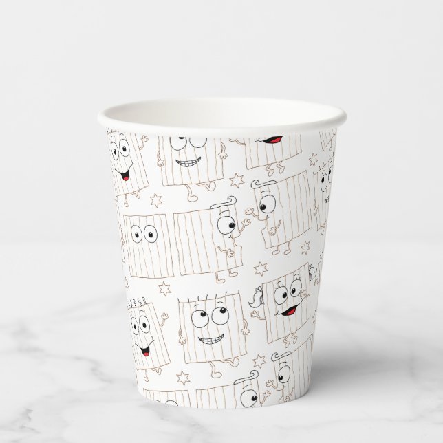 Gobelets En Papier Tasses en papier "Passover Happy Matzahs" 8 oz. (Verso)