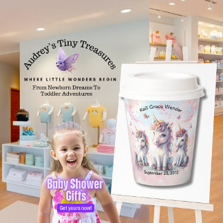 Gobelets En Papier Tasses en papier pour Baby Shower Licorne Magique