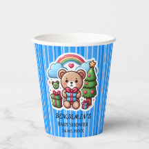 Tasses en papier pour Baby Shower Ourson Mignon