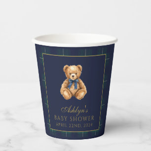 Gobelets En Papier Tasses en papier pour Baby Shower Ourson Polo Vint