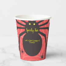 Tasses en papier pour fête d'anniversaire araignée