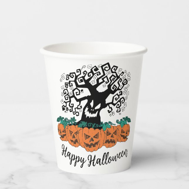 Gobelets En Papier Tasses en papier pour halloween (Recto)