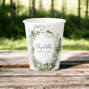 Gobelets En Papier Tasses en papier pour la fête prénuptiale de Green