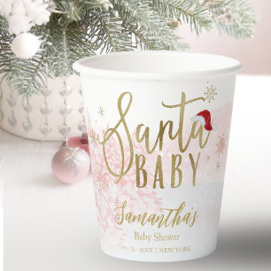 Gobelets En Papier Tasses en papier Santa Baby Girl Noël