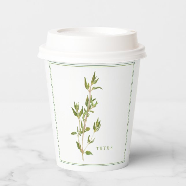 Gobelets En Papier Tasses en papier THYME FRAÎCHES (Recto)