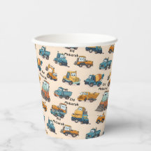 Tasses en papier Véhicules de Construction pour En