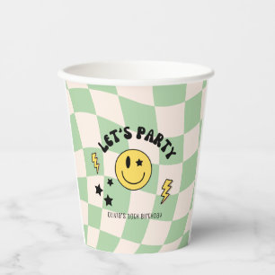 Gobelets En Papier Tasses en papier vert sauge Prépa pour anniversair