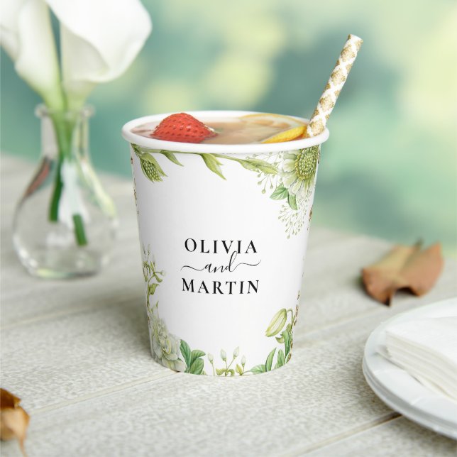 Gobelets En Papier Tasses Mariages vertes (Insitu)