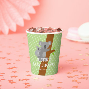 Gobelets En Papier Tasses pour baby shower avec ours koala australien