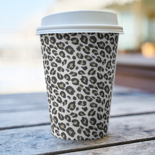 Gobelets En Papier Tasses Tan Empreinte de léopard Tendy