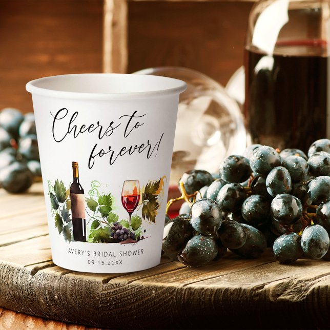 Gobelets En Papier Tchin Tchin éternel aquarelle dégustation de vin (Créateur téléchargé)