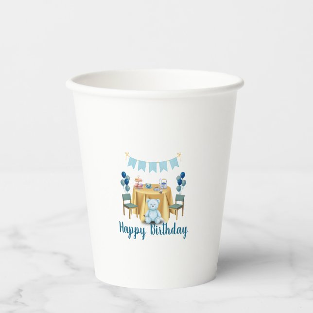 Gobelets En Papier Tea Party Birthday Paper Cups (Recto)