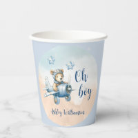 Teddy Bear Aviator Oh Boy Baby shower