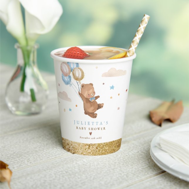 Gobelets En Papier Teddy Bear Nous Pouvons Attendre Baby shower Décor (Insitu)