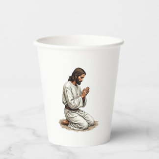 Gobelets En Papier Tee de la foi avec gravure vintage de Jésus mains 