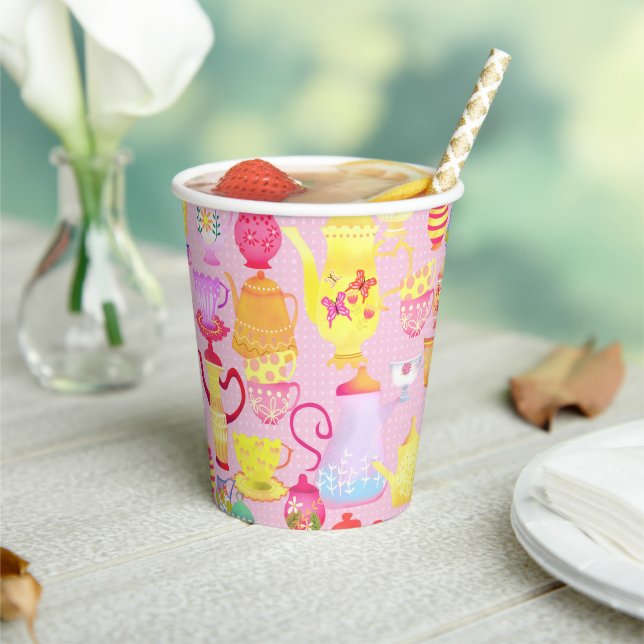 Gobelets En Papier Teintures et tasses roses (Insitu)