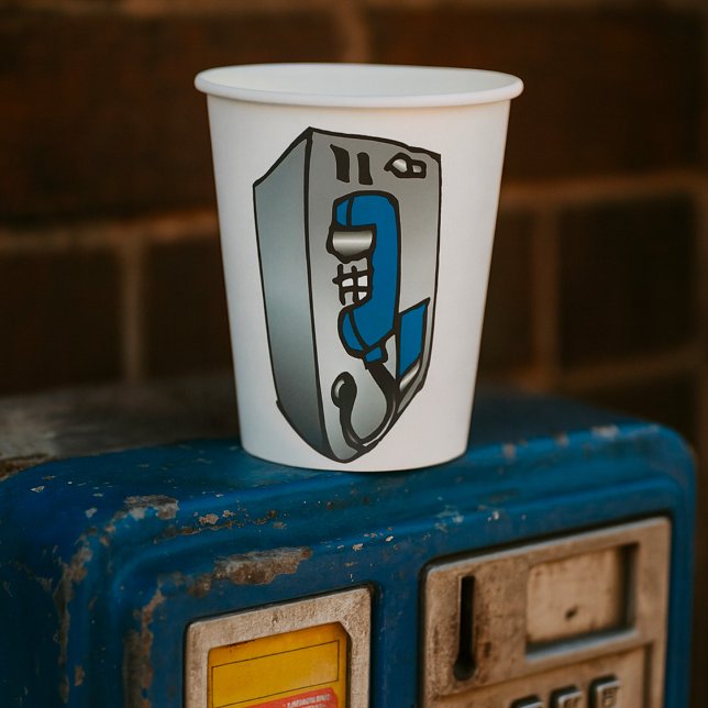 Gobelets En Papier Téléphone Payphone bleu (Créateur téléchargé)