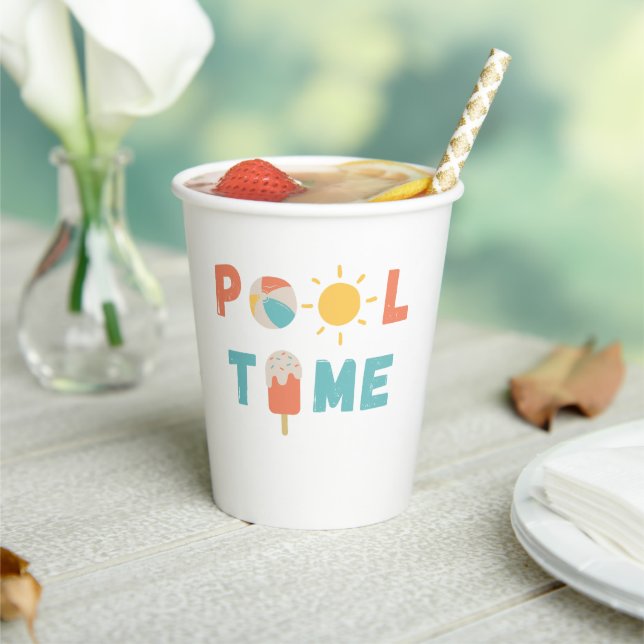Gobelets En Papier temps de la piscine. Coupes de fête et fournitures (Insitu)