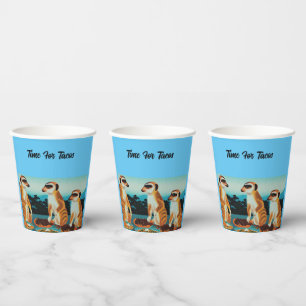 Gobelets En Papier Temps Pour Tacos Meerkat Style, Tasses De Papier