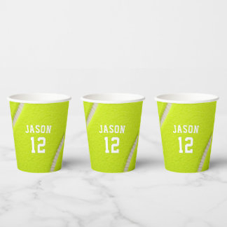 Gobelets En Papier Tennis Personnalisé avec Nom et Âge