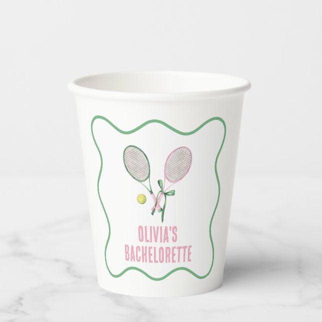 Gobelets En Papier Tennis preppy bachelorette (Recto)