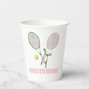 Gobelets En Papier Tennis preppy plaid invitation d'anniversaire