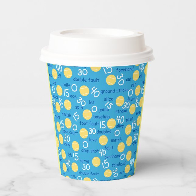 Gobelets En Papier Termes de tennis (Recto)