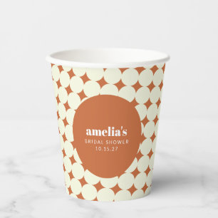 Gobelets En Papier Terracotta Fête des mariées géométrique unique per