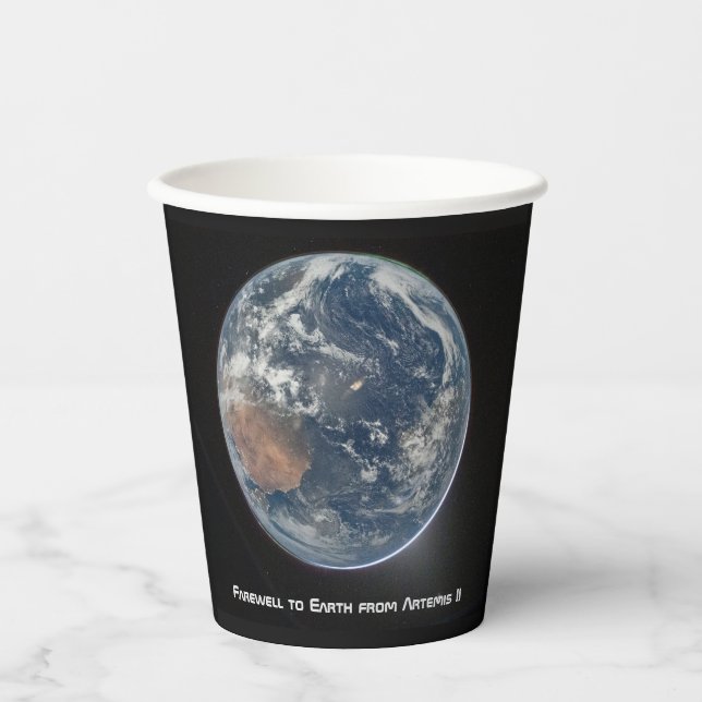 Gobelets En Papier Terre depuis Artemis II (Recto)