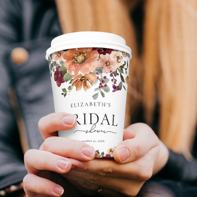 Gobelets En Papier Terrine Orange en Terre Cuite Fleurs de Bourgogne  (Créateur téléchargé)