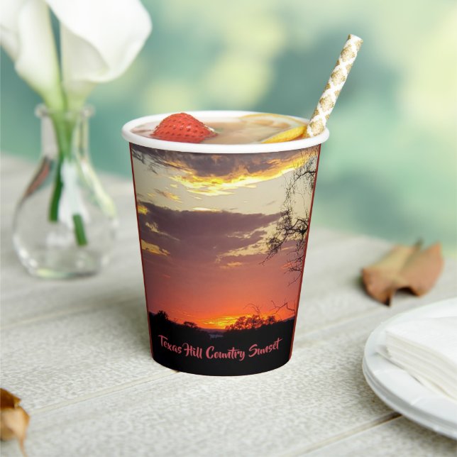 Gobelets En Papier Texas Hill Country Sunset Paper cup (Insitu)