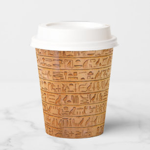 Gobelets En Papier Texte gravé en langue de l'Égypte antique en hiéro