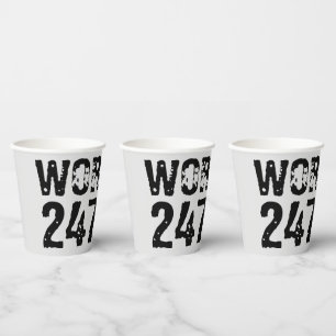 Gobelets En Papier Texte usé et rayé Workout 247365 noir