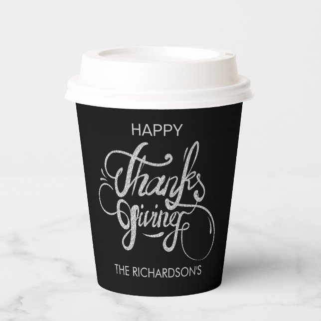 Gobelets En Papier Thankgiving Text Design Paper Cup (Recto)