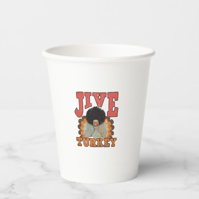 Gobelets En Papier Thanksgiving & Fall Apparel, Jive Turquie - Retro  (Recto)