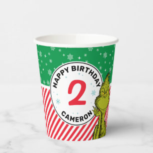 Gobelets En Papier The Grinch Red and Green Snowflake Birthday
