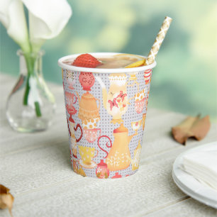 Gobelets En Papier Théières et tasses grises